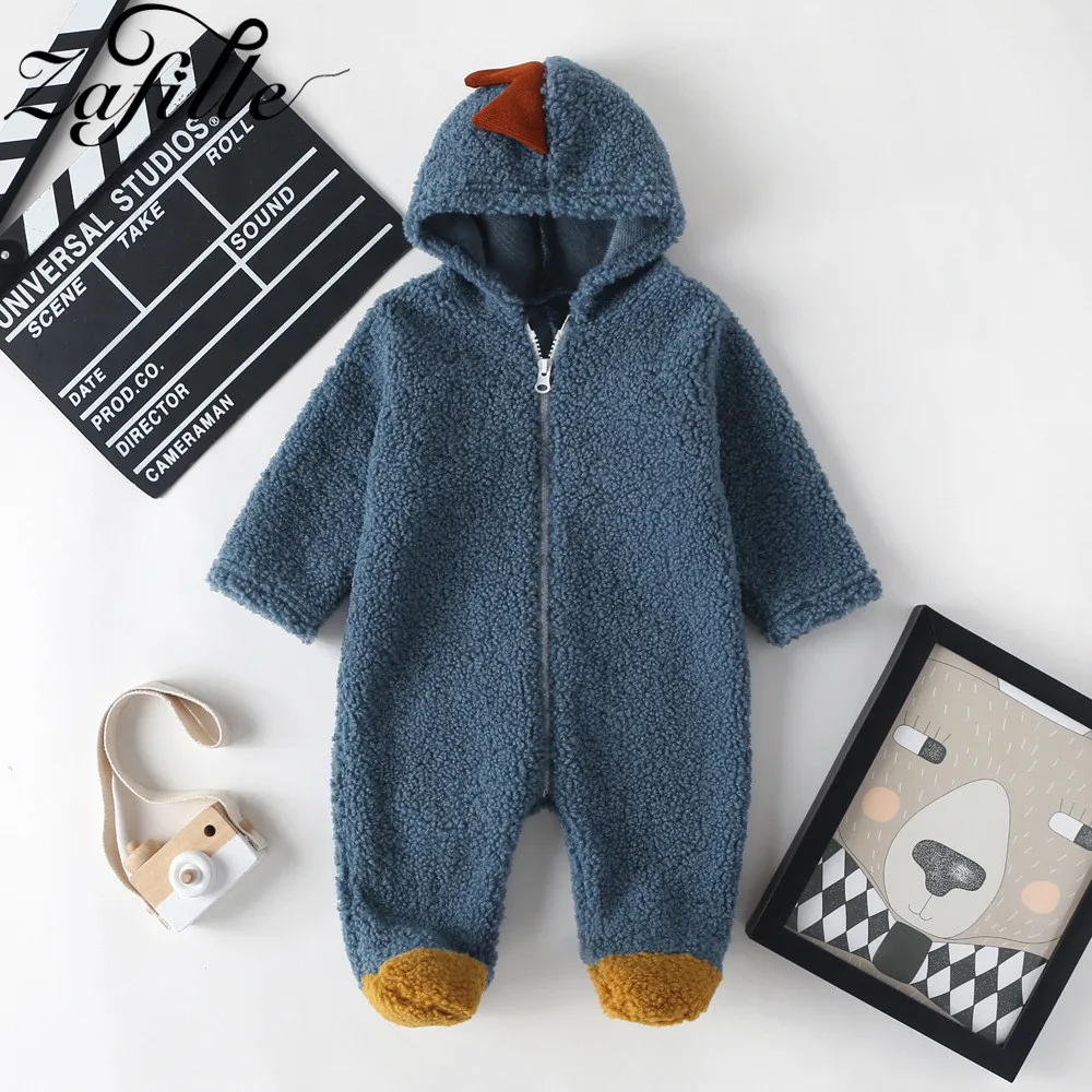 

ZAFILLE 2020 Baby Boys Clothes Dinosaur Deco Unisex Baby Romper Soft Cotton Girls Jumpsuit Newborn Footies Hooded Kids Clothes