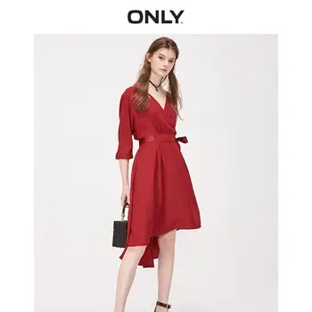 

ONLY Women's V-neckline Cinched Waist A-line Chiffon Dress | 119107545