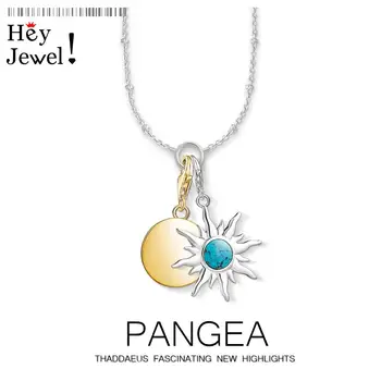 

Charm Necklace Sun & Round Disc,2020 Spring Fashion Charm Carrier Jewelry Europe 925 Sterling Silver Bijoux Gift For Women