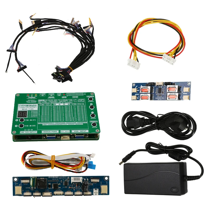 

1Set Laptop LCD/LED Test Tool Kit Panel Screen Tester+ 14PCS Screen Cables + 2 Inverter Bars+1 Power Adapter