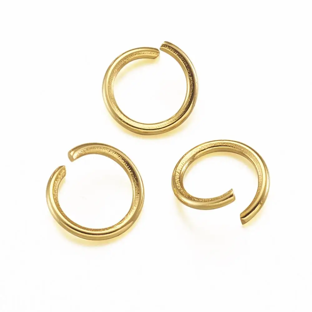 200pcs/lot nerez ocel otevřený skok kroužky konektorů zlatý rozseknout kroužky pro šperků vytváření DIY řetízek zjištění příslušenství