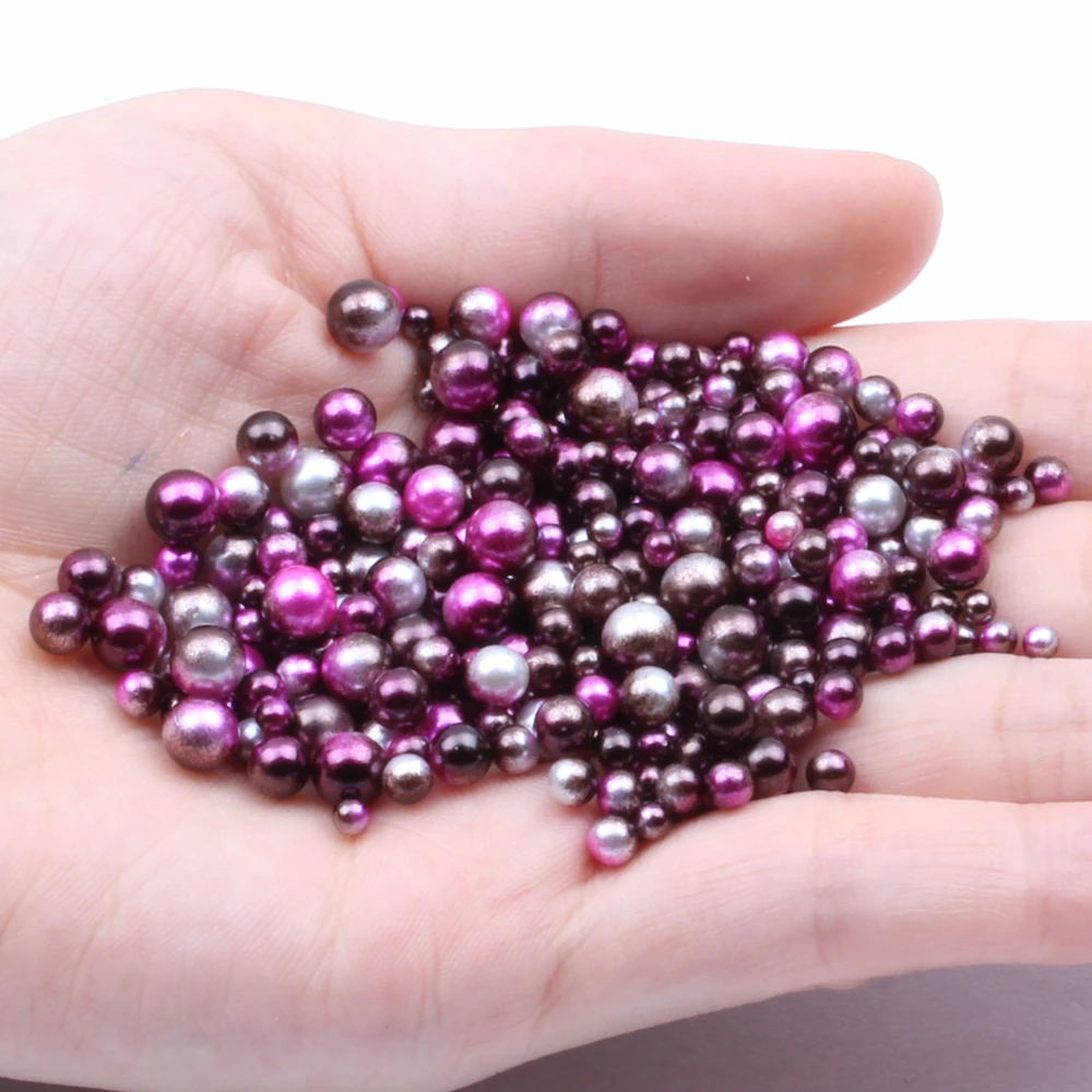 12 Dark Coffee Mixed Sizes 3/4/5/6mm 500pcs No Hole Round Pearls Imitation Pearls RainBow Color Dresses DIY Jewelry Nail Art Decorations - Цвет: 12 Dark Coffee