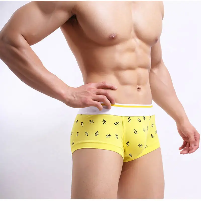 

DSJDUSHIJIA Men's Printed Boxers Sexy Low Waist Cotton Underwear Males Breathable Soft Basic Underpants Bulge Pouch Boxer Trunks