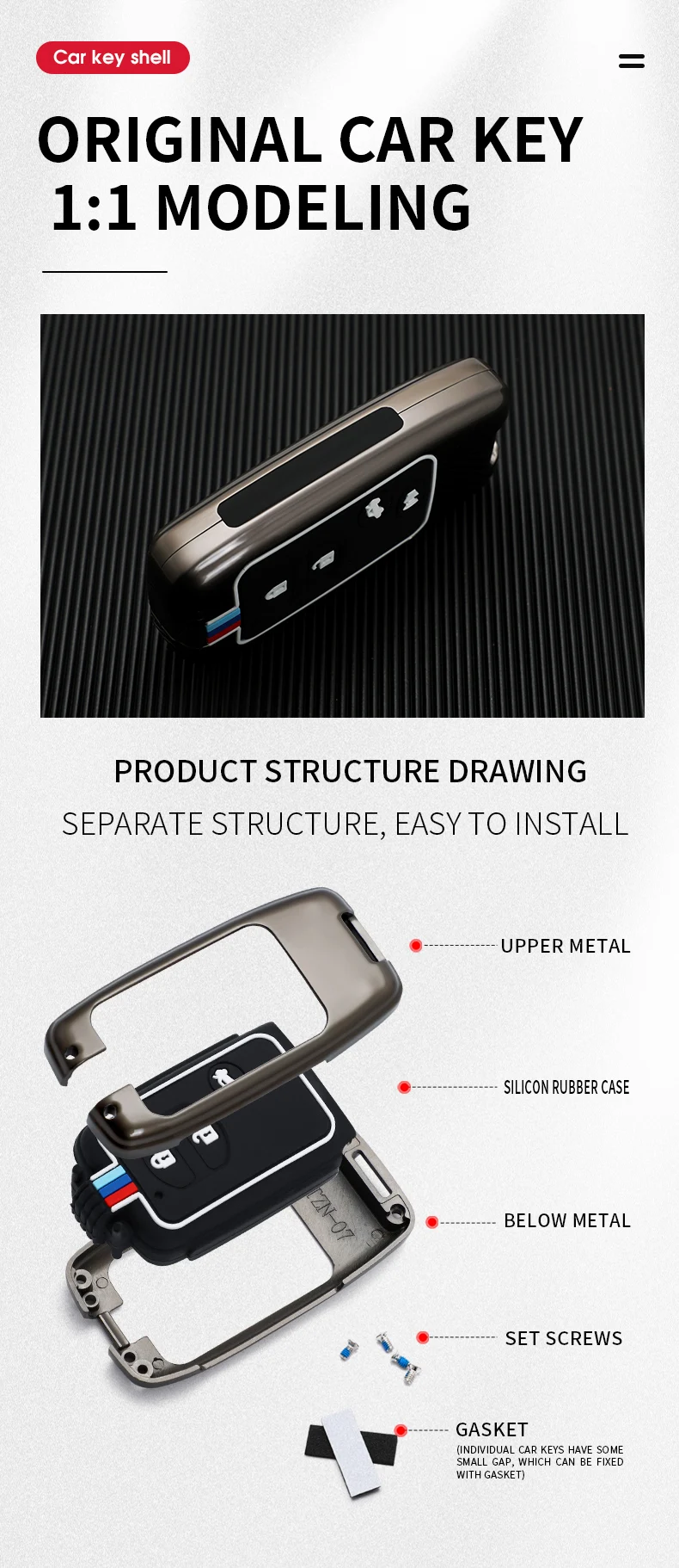 Borsa in lega di zinco per custodia portachiavi per Toyota Land Cruiser Prado 150 Camry Prius Crown Holder 12 Borsa in lega di zinco per custodia portachiavi per Toyota Land Cruiser Prado 150 Camry Prius Crown Holder - Hab24cd57b3274ae1804c3d0d30da5705M