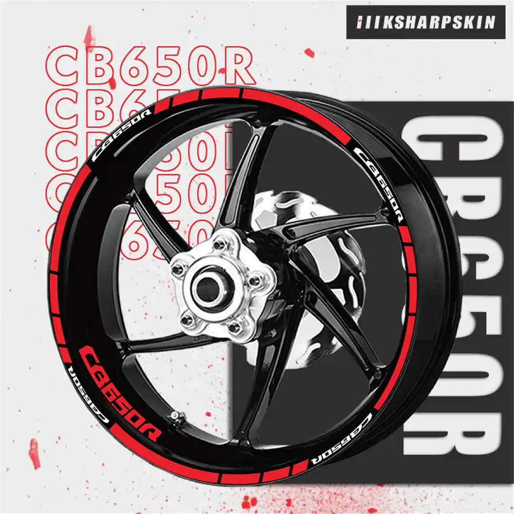 Wheel Stripe Logo Sticker Set Set Waterproof Motorcycle Sticker Modified Tire Decal For Honda Cb650r Cb 650r Decals Stickers Aliexpress