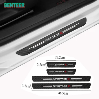 

4pcs/lot NEW Carbon Fiber Car Door Sills Protector Stickers For Kia sportage R