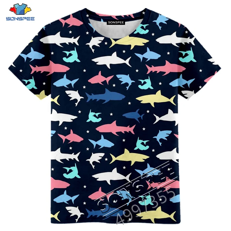 SONSPEE 2020 Candy Color shark Harajuku 3D Clothes Boys Girls Teens t shirt Kids Tops Kawaii Cap hoodies child Sweatshirts Funny (1)