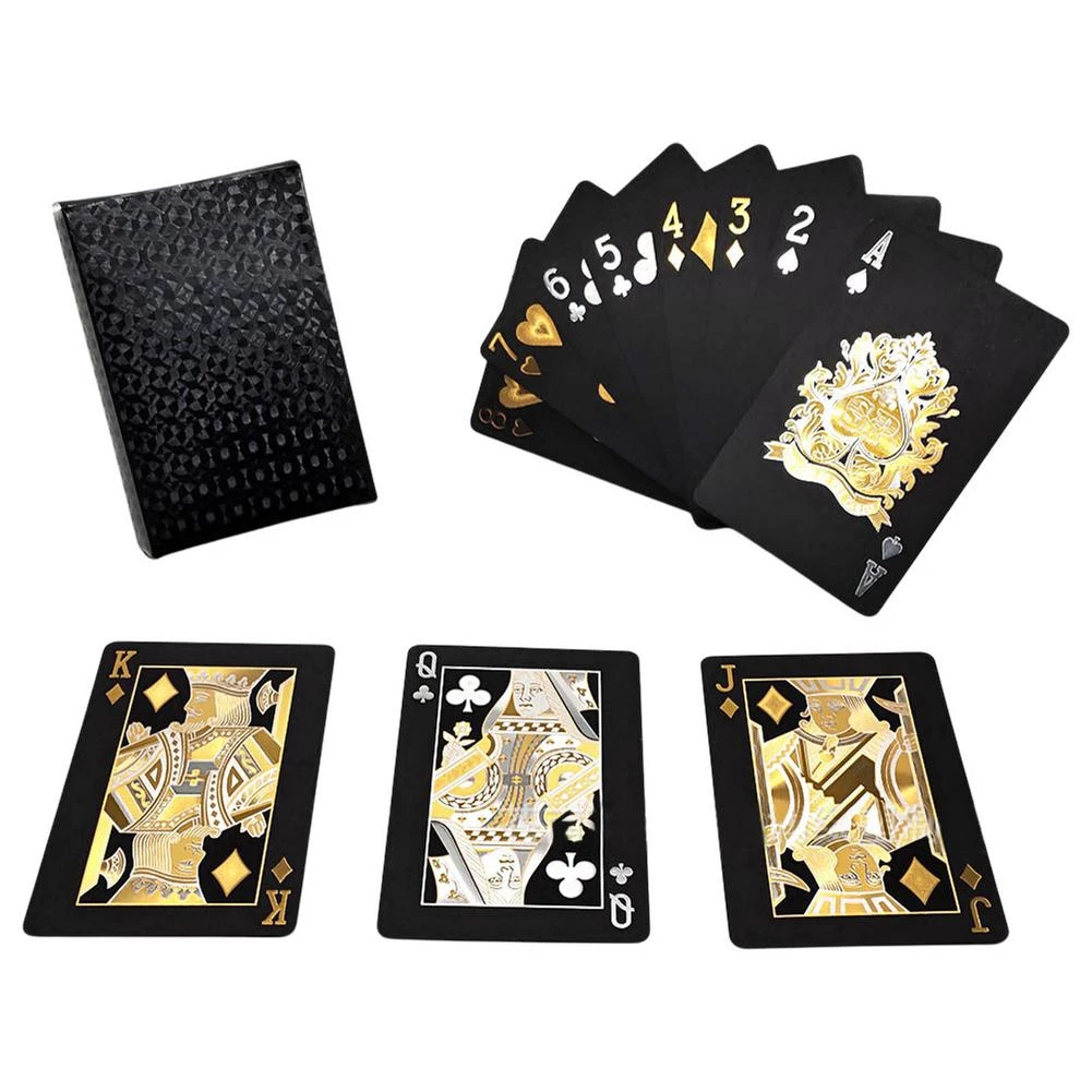 Playing Card Black And Gold Waterproof Poker Card Standard Playing Card  Decks Card Game For Christmas Party Family Game|Board Games| - AliExpress