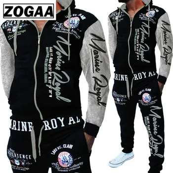 

ZOGAA Men Track Suit Hooded Jacket Sweatsuit Mens Sports Suits brand New Sportwear Men Jogger Set Printed Tracksuit Men Clothes