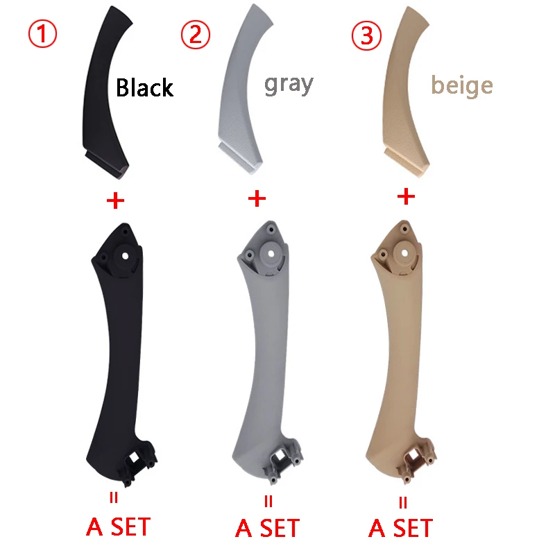 Gray Beige Black 2pcs RHD LHD inner front rear left right handle For BMW E90 E91 3 series  316 318 320 325 328 Pull Trim+Cover