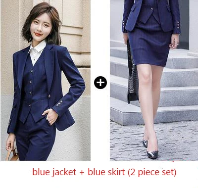 blue blazer skirt