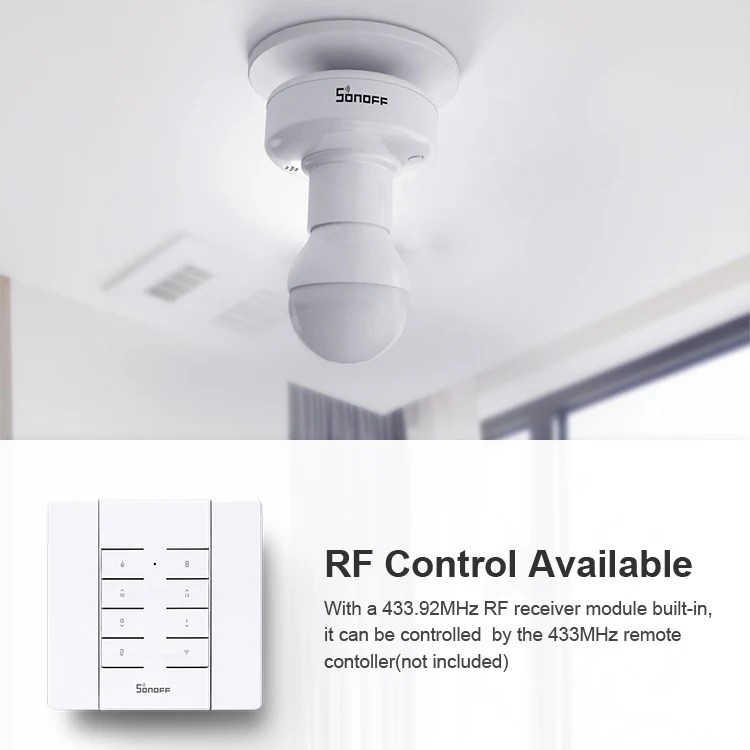Интеллектуальный выключатель света Sonoff SlampherR2 E27 WiFi умный светильник держатель