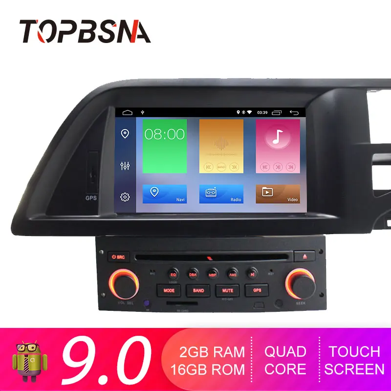 

TOPBSNA 1 Din Car Radio Android 9.0 For Citroen C5 GPS Navigation Car DVD Player Multimedia Stereo RDS Headunit auto WIIFI Audio