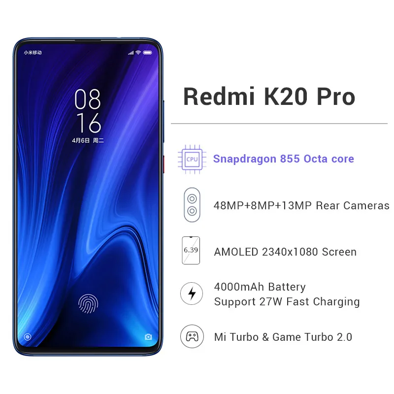Мобильный телефон Xiaomi Redmi K20 Pro глобальная прошивка 8 Гб ОЗУ 256 ПЗУ восьмиядерный
