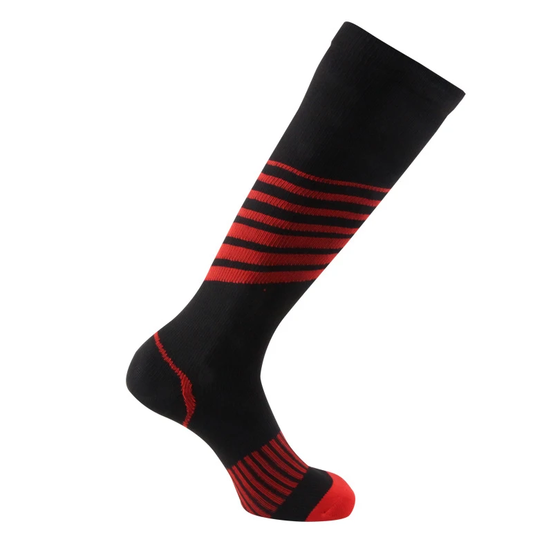 Новые мужские носки в полоску, гольфы, повседневные Компрессионные носки, полосатые высокие эластичные гольфы средней длины, мужские носки - Цвет: Красный