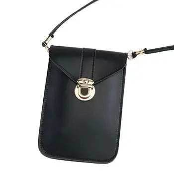 

Women Buckle PU Touch Screen Convenient Crossbody Bag Mobile Phone Handbag