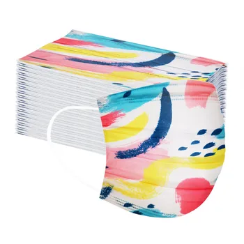 

Fast Delivery Scarf 50PCS Print Mouth Masks Children's mask Disposable Face Mask 3Ply Ear Loop Bandage Within 24 Hours