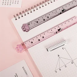 1pc Cute Cat Paw Transparent Rulers 15cm Painting Measuring Tools Kawaii Stationery Kids Praise Gifts Student School Supplies