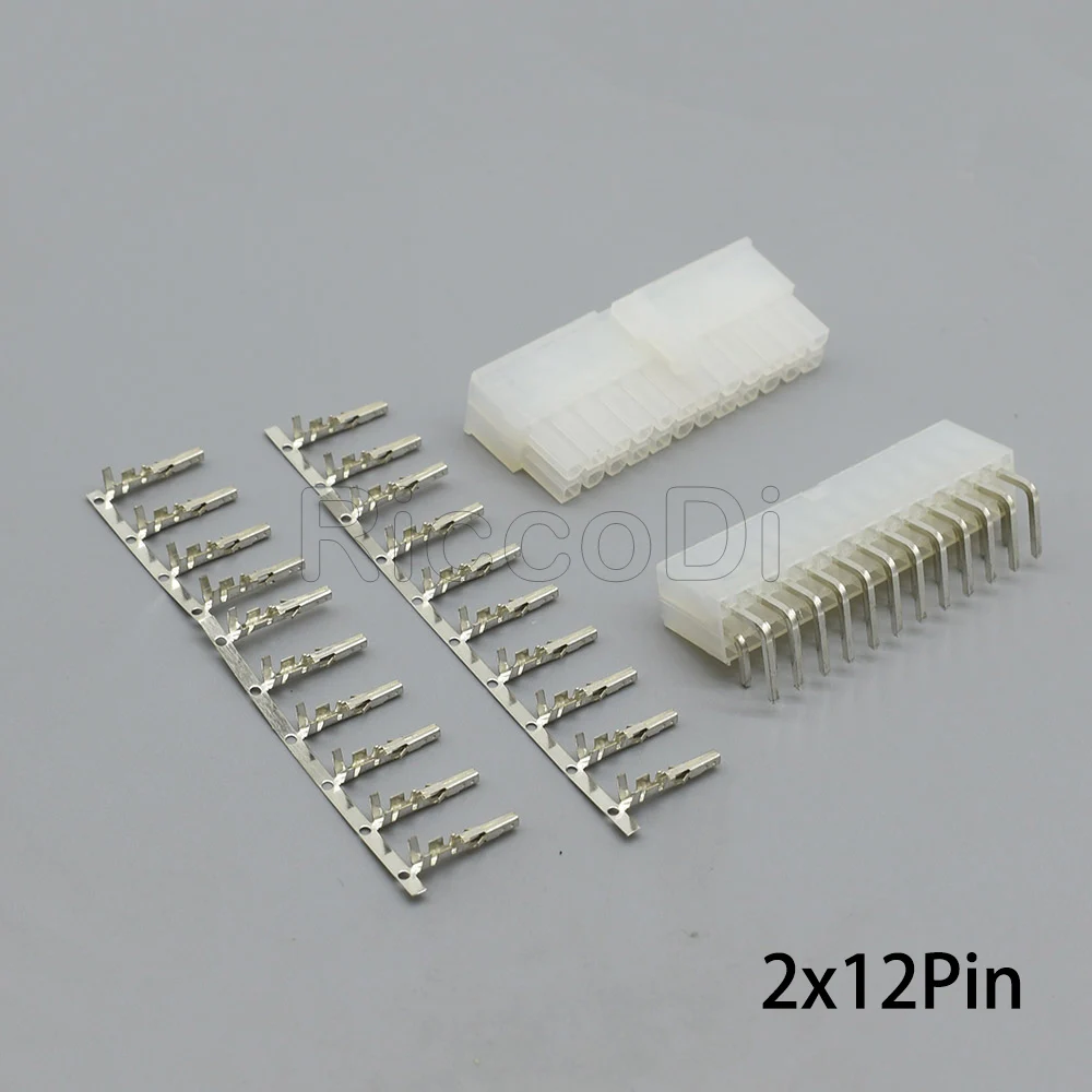 2, 4, 6, 8, 10, 12, 14, 16, 18, 20, 24pin, 5557, 5569, прямоугольный разъем, провод на печатную плату, разъем Mini-Fit Jr. Разъемы питания - Цвет: 2Sets 2X12P