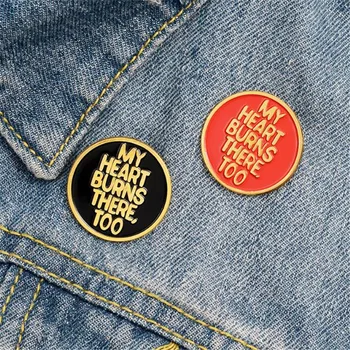 

Hot Sale Cartoon Alphabet Red Round Metal Badge Clothing Brooch Accessories Acrylic Pin Clothes Backpack DIY Accessories