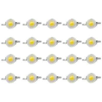 

20Pcs High Power Led Diodes 1W Ultra Bright 3000K 100-120Lm Brightness Warm White Led Lamp Beads