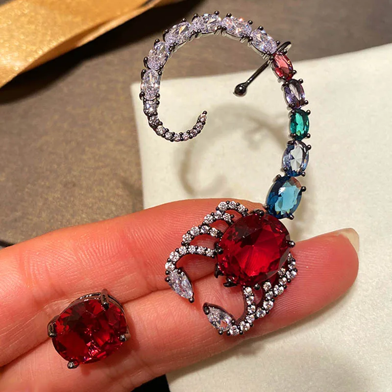 Dazz модные асимметричные серьги в стиле хип-хоп с насекомыми и скорпионом, цветные ювелирные изделия черного цвета, вечерние женские платья, подарки для девочек