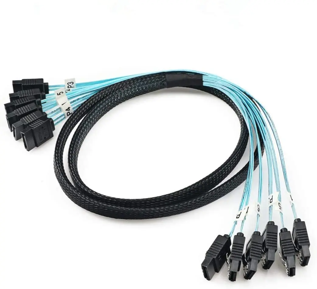 SATA 6Gbps HDD Splitter Cable - 4/6 Pcs/set, 7 Pin to 7 Pin SAS Cable, Ideal for Servers Description Image.This Product Can Be Found With The Tag Names Computer Cables Connecting, Computer Peripherals, PC Hardware Cables Adapters, Pcs set sata to sata cable