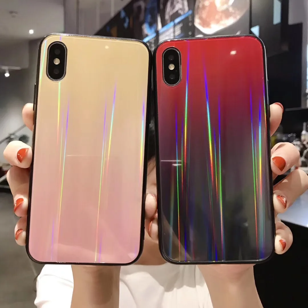 POPSTAND модный градиентный Радужный лазерный чехол для телефона для iPhone 11 Pro Max 7 8 6 6s 7Plus 8Plus X XS MAX XR прозрачный акриловый чехол