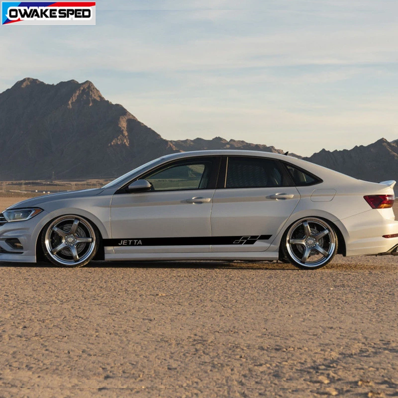 Sport Stripes Car Door Side Skirt Sticker For Volkswagen-Jetta MK4 MK6 GLI Auto Body Decor Vinyl Decal Tuning Accessories (1)