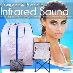Portable Far Infrared Sauna Spa Slimming  Negative Ion Detox Therapy Personal Fir Sauna Folding Chair Cabin Room Sauna Heater