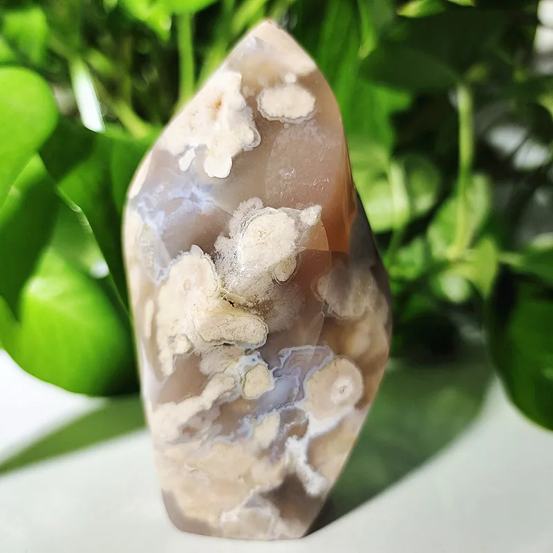 100% натуральный камень Сакура агат Кристалл пламя украшение дома Агат мороженое