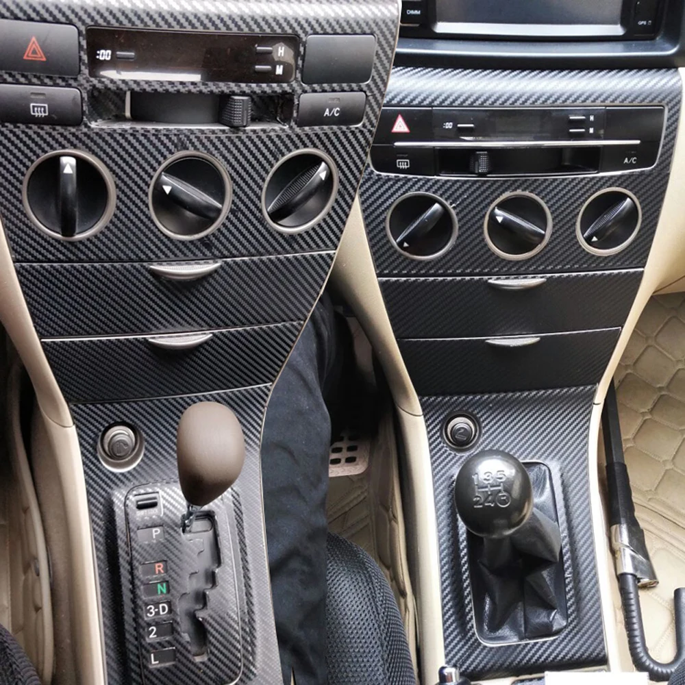 Для Toyota Corolla 2003- интерьерная Центральная панель управления дверная ручка 5d наклейки из углеродного волокна наклейки для автомобиля Стайлинг вырезанный винил