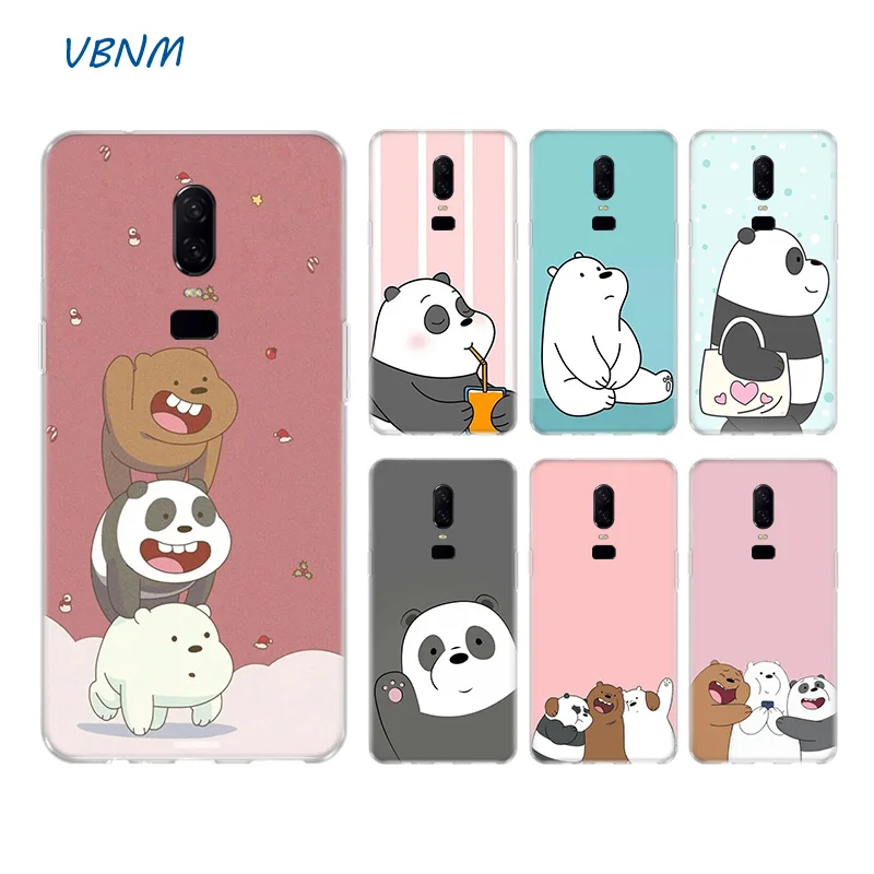 

Cute We Bare Bears Panda Soft Rubber TPU Shell Silicone Back Case For OnePlus One Plus 1+ 7 Pro 6 6T 5 5T 3 3T Coque Cover