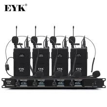 EYK EFU4 4-канальный UHF беспроводной микрофон системы с 4 поясной гарнитурой и нагрудным микрофоном для сцены церковной семьи вечерние караоке