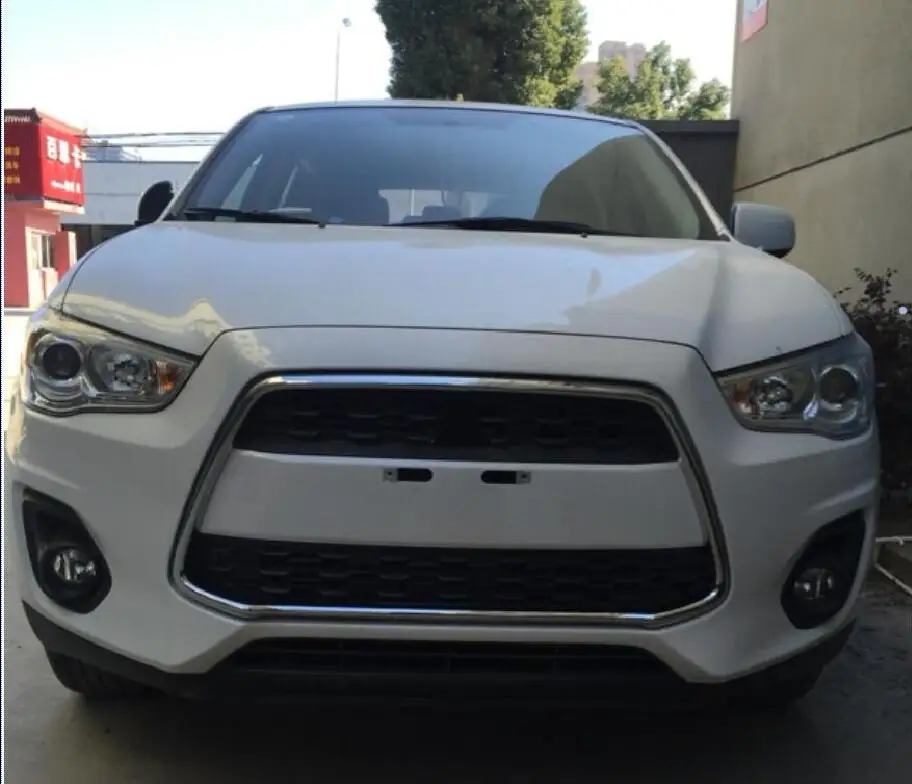 Для Mitsubishi ASX 2013- ABS Хромированная передняя решетка бампера двигателя верхняя Центральная декоративная яркая рамка авто аксессуары