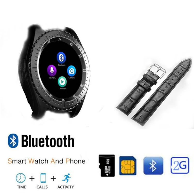 Смарт-часы Z3 мужские спортивные часы с Bluetooth женские кожаные умные часы с камерой Sim TF слот для карты Android телефон PK Y1 V8
