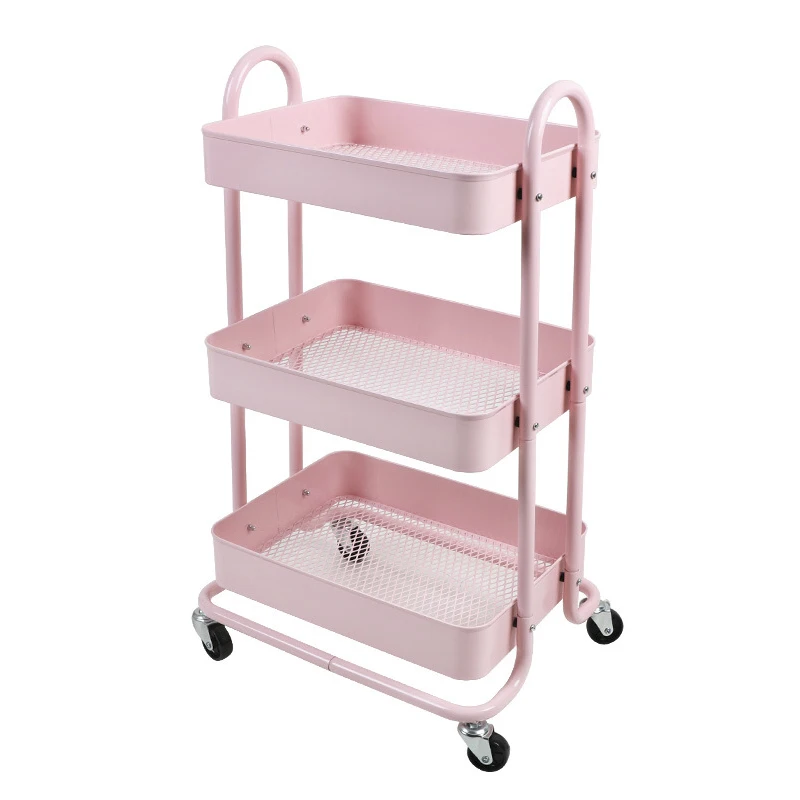 Stroller rack kitchen mobile pulley bedroom bedside storage beauty floor hand push storage shelf Stroller rack kitchen mobile pulley bedroom bedside storage beauty floor hand push storage shelf