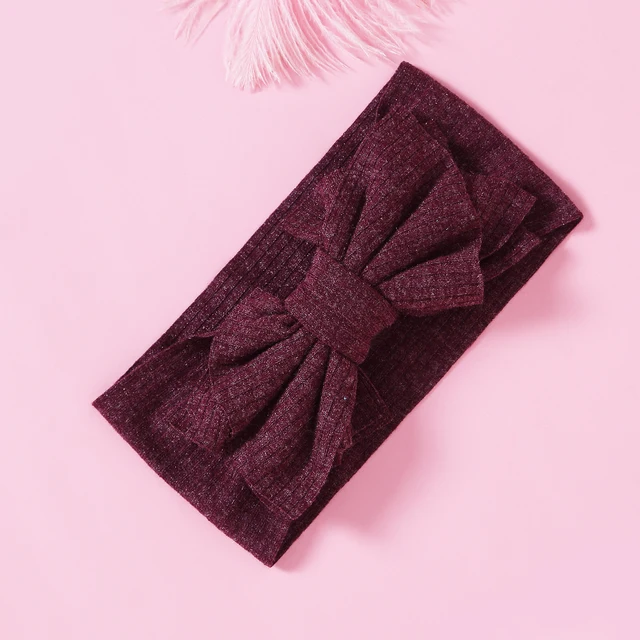1pcs Solid Color Bowknot Baby Headband Elastic Turban Hairband Baby Girl Headbands Hair bands for Baby Girls Hair accessories A2NSNSFB-9689-14