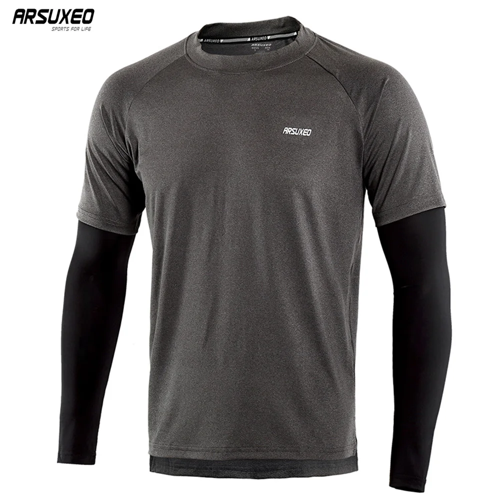 2 confezioni da uomo Quick Dry Fit T Shirt Sport Running Traspirante Dry Workout Manica Corta Camicia