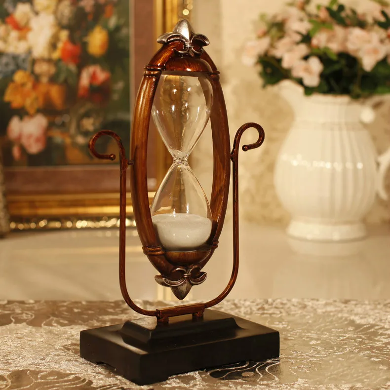 

30Min Sand Glass Sand Retro Europe Type Metal Swivel Timer Clock Hourglass Arts And Crafts Study Bedroom Office Desk Decor