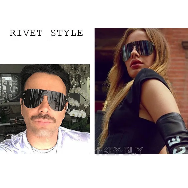 Oversized Fashion Sun Glasses For Men Women Wind-Proof Driver Goggles Large Full Frame Siamese-style Sunglasses 1pc