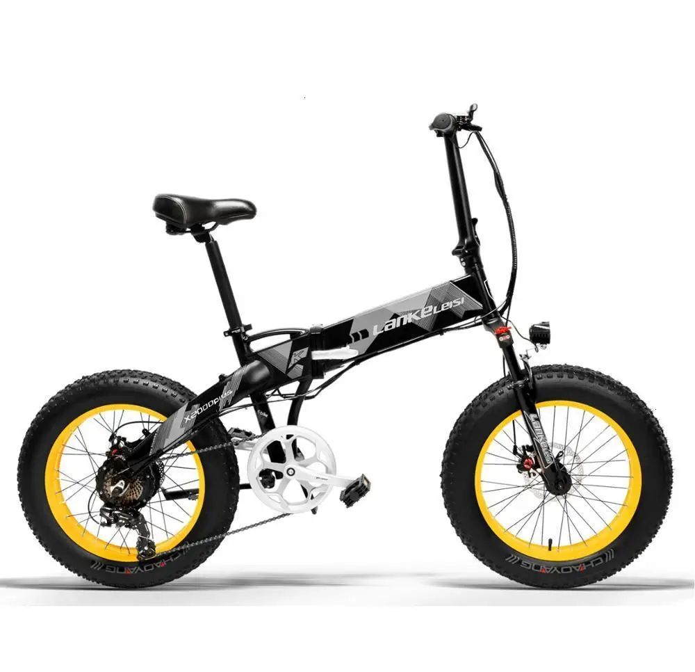 LANKELEISI лучшее качество X2000Plus Fat Tire складной электровелосипед 20 дюймов 400 Вт Мотор 13AH L G L