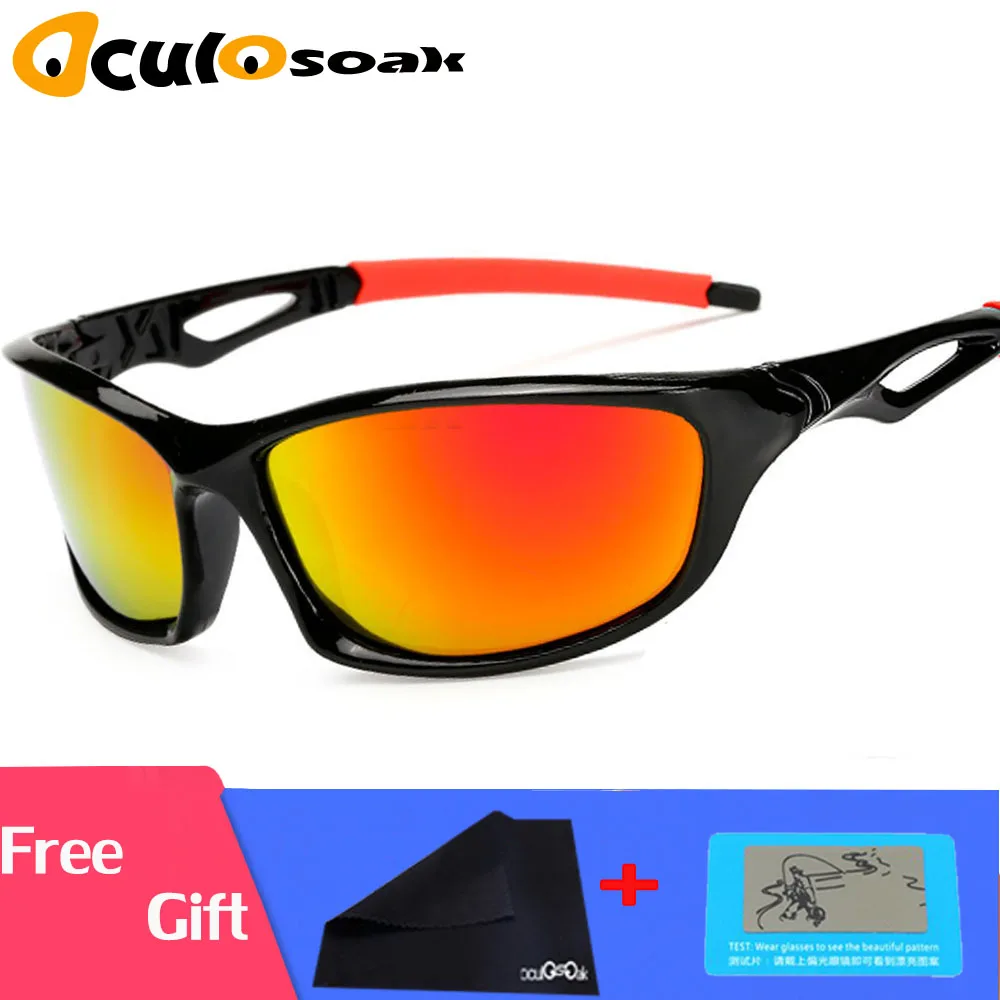 red lens Oculosoak Drive Мужские поляризационные солнцезащитные очки мужские Брендовые спортивные лодочные защитные водительские очки уменьшить блики - Цвет линз: red lens