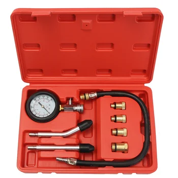 

New Petrol Engine Pressure Gauge Tester Kit Set Compression Leakage Diagnostic Compressometer Tool For Auto Car With Case