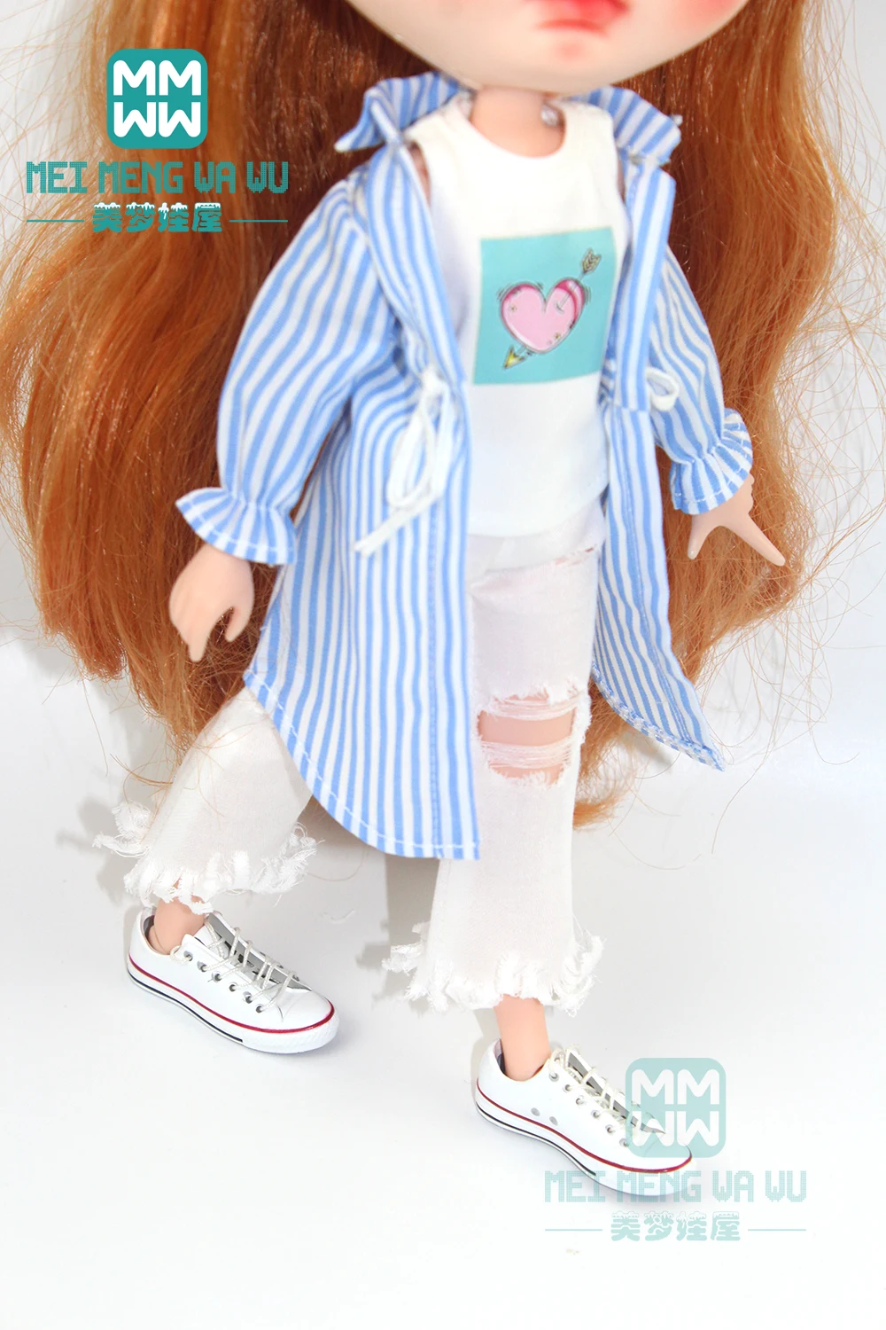 1 шт. одежда Blyth Doll полосатая рубашка, жилет, спортивные штаны для Blyth Azone OB24 OB23 кукла 1/6 аксессуары