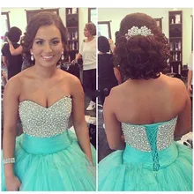 Бальное платье мятно-зеленого цвета, бальные платья с бусинами, без рукавов, милое платье с кристаллами, vestidos de quinceanerae