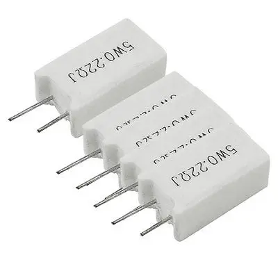 5x5 Вт 0,22 Ом 0.22R 5% радиальные керамические резисторы мощности цемента
