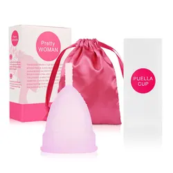 Silicone Menstrual Cup with Sterilizer - Comfortable, Eco-Friendly Period Care, Free Shipping - S Size (1Pack-Bag-box-Purpl)