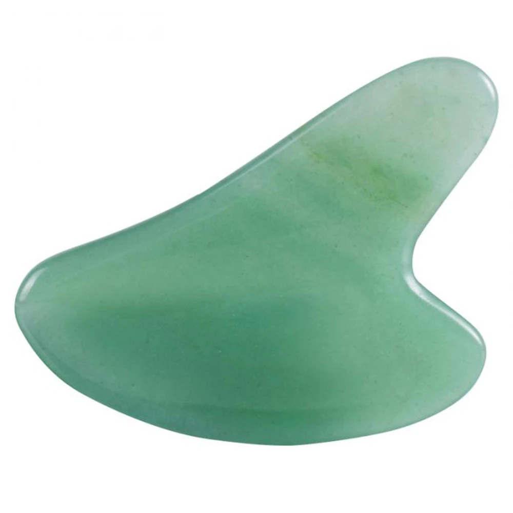 Gua sha-masajeador Facial de Jade Natural, tablero raspador de dragado Facial, meridiano, relajación muscular, estiramiento de la piel, rascador de Gouache fino