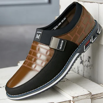 

New Trend Young Casual Men Shoes Big Size PuLeather Shoes Men Blue Brown Casual Men Shoes Luxury Brand Fashion Sneaker Man
